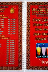 menu 4 Pondok Madukoro dan Bakso Mataram Medan