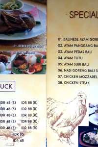 menu 1 Bebek Ubud Jalan Pattimura