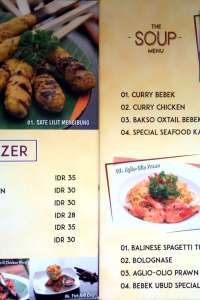 menu 0 Bebek Ubud Cemara Asri