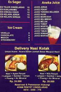 menu 2 Ayam Penyet Cindelaras Ringroad