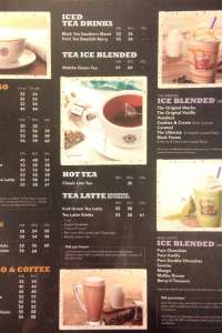 menu 0 Coffee Bean & Tea Leaf Centre Point