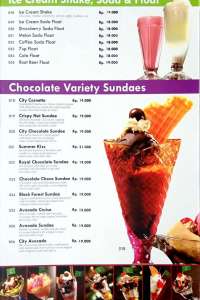 menu 1 City ice Cream City Walk