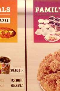 menu 0 Texas Chicken Merak Jingga