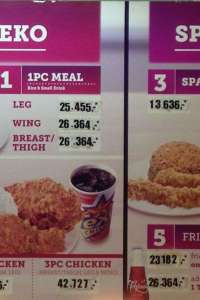 menu 1 Texas Chicken Merak Jingga