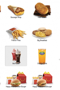 menu 2 McDonalds Tasbi