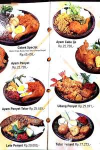 menu 0 Cobek Ayam Penyet Sun Plaza