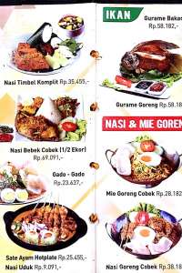 menu 1 Cobek Ayam Penyet Sun Plaza