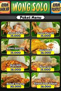 menu 2 Ayam Bakar Wong Solo Gajah Mada