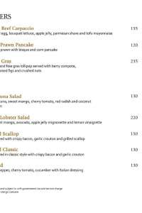 menu 0 Prime Steakhouse & Bar