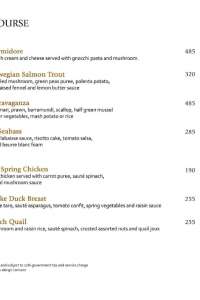 menu 2 Prime Steakhouse & Bar
