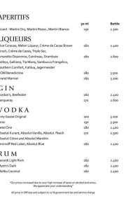 menu 1 The Lounge
