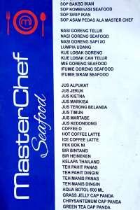 menu 9 Master Chef Seafood
