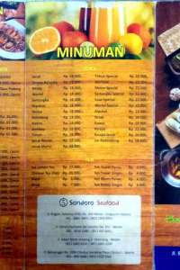 menu 1 Sondoro Seafood Singapore Station